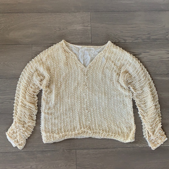 Vintage pearl top long sleeve shirt o/s - Picture 3 of 15